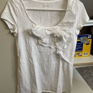 White Loft Tee with Ruffles